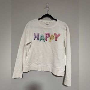 Kate Spade Broome Street HAPPY Balloon Sweatshirt Size Medium Party Novelty